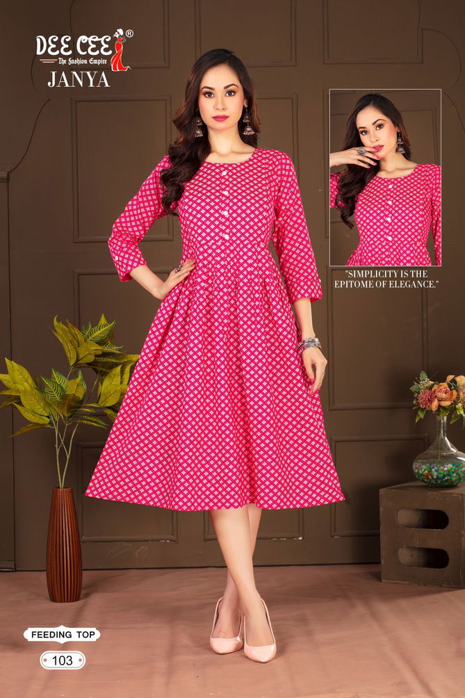 Janya By Deecee Rayon Printed Feeding Kurtis Wholesale Shop In Surat
